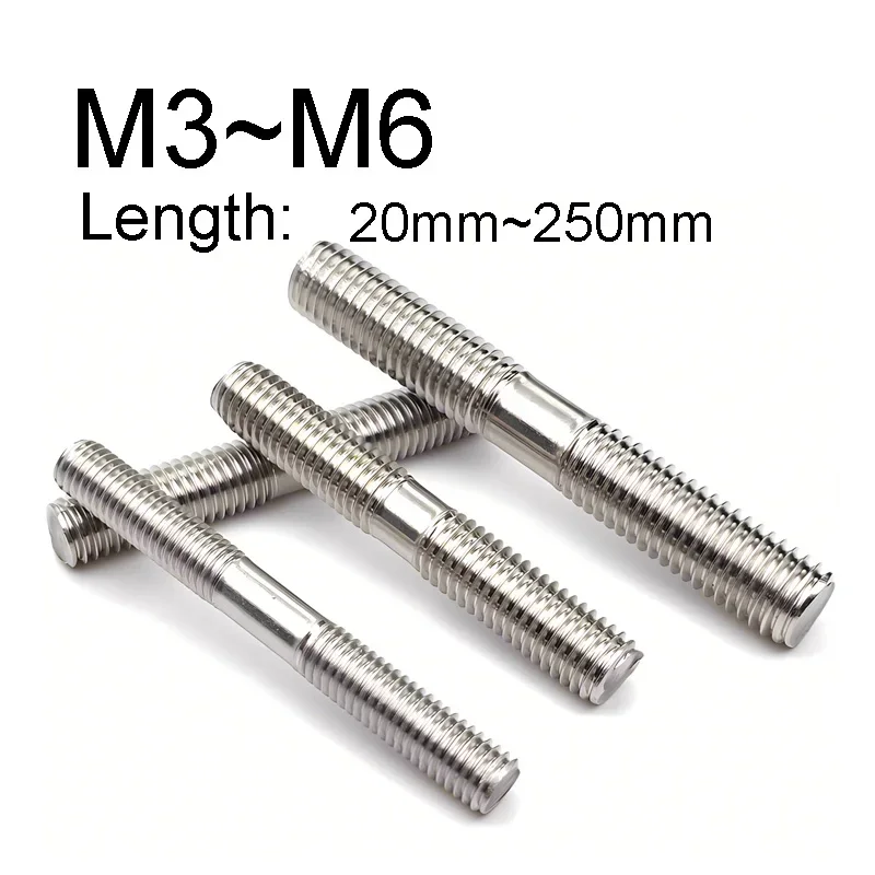 

1~5PCS 304 Stainless Steel Double Head Screws M3 M4 M5 M6 Double Head Bolts(Clamping Type) Length:20mm~250mm