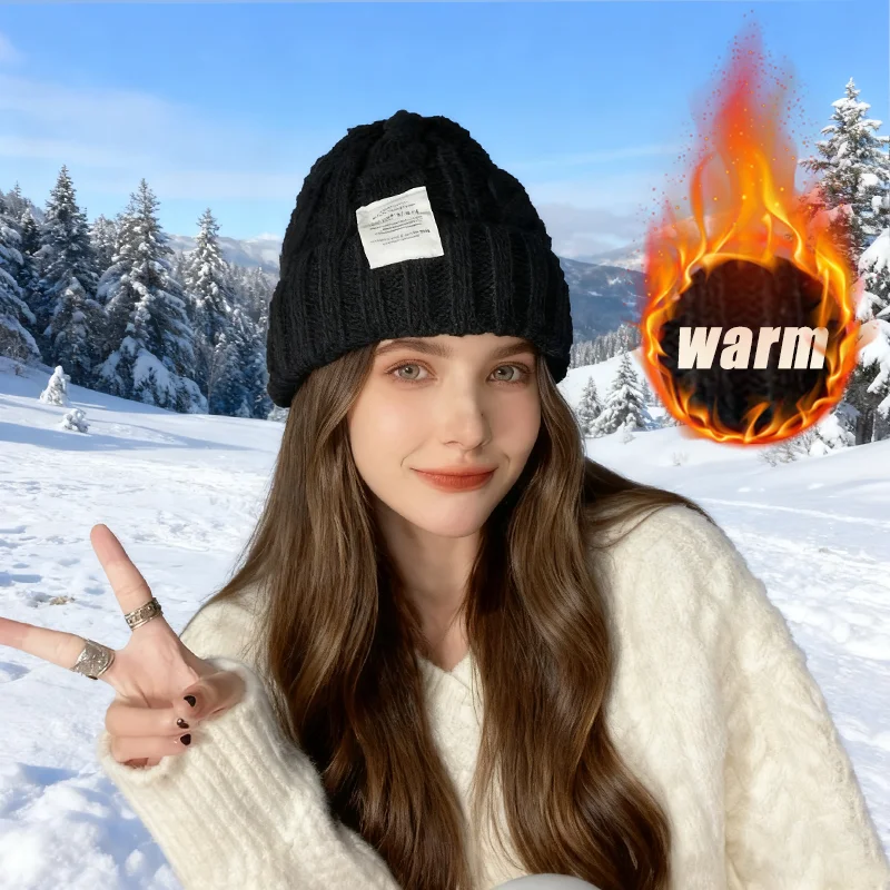 Fried Dough Twists Knitted Hat Big Waist Korean Edition Autu