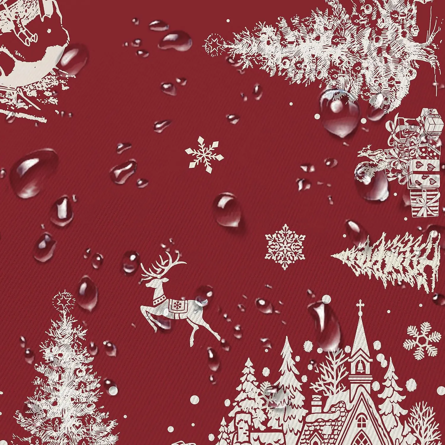 Christmas Tree Elk Santa Snowflake Rectangle Waterproof Tablecloth Wedding Decoration Reusable Tablecloth for Table Xmas Supply