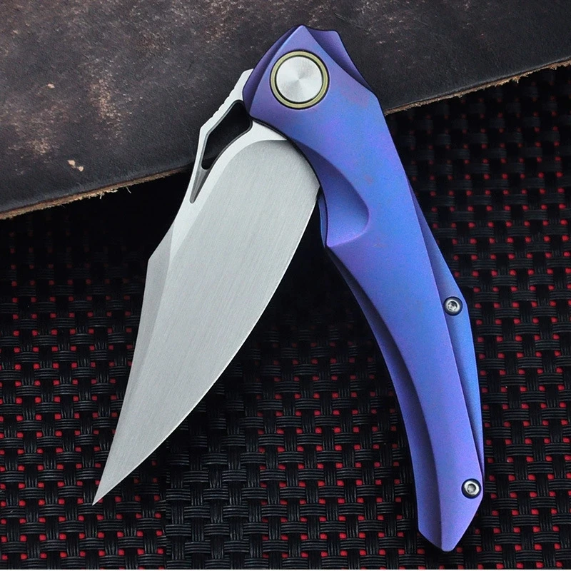 60HRC New M390 Blade Titanium Alloy Handle Flipper Zero Folding Knife Self Defense Pocket Knife for Men EDC Tools