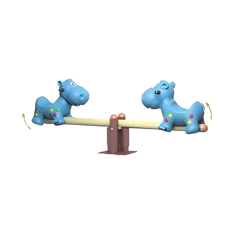 Metal Outdoor Animal Spring Seesaw, High Quality Garden School Playground Equipment, 100kg Capacity, Durable Kids Ride-On Toy