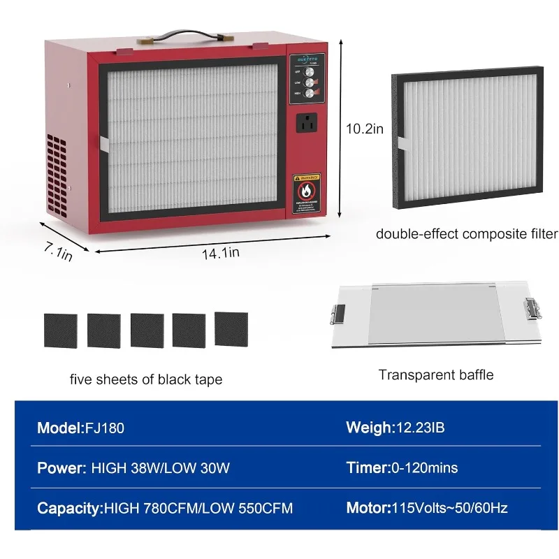 Tabletop Dust Collectors (580-780CFM) for Woodworking, Movable Air with Strong Fan, Benchtop Dust Collection