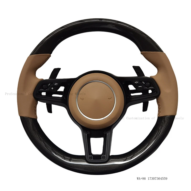 New Suitable for Porsche carbon fiber Macan718992911 Cayman model, compatible with airbag steering wheel view 4