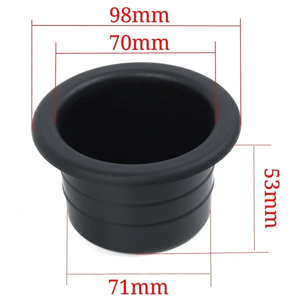 2x Car Cup Holder Rack Plastic Black Cup Water Drink Holder Recessed For RV Car Marine Boat Trailer Accessories NEW