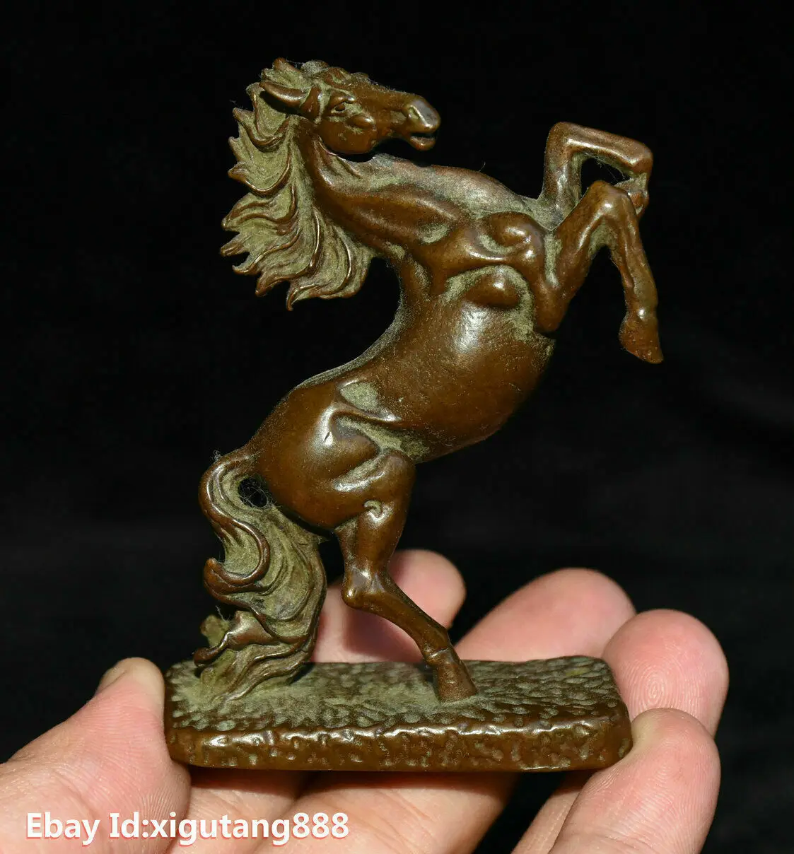 

Old Chinese Purple Bronze Feng Shui Animal Wealth Zodiac Horse Statue Figurine