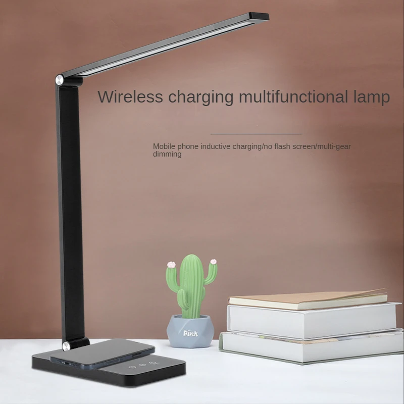 Wireless Charging Led Desk Lamps USB Eye-Protection Table Lamp 5 Dimable Level Touch Night Light For Bedroom Bedside Reading