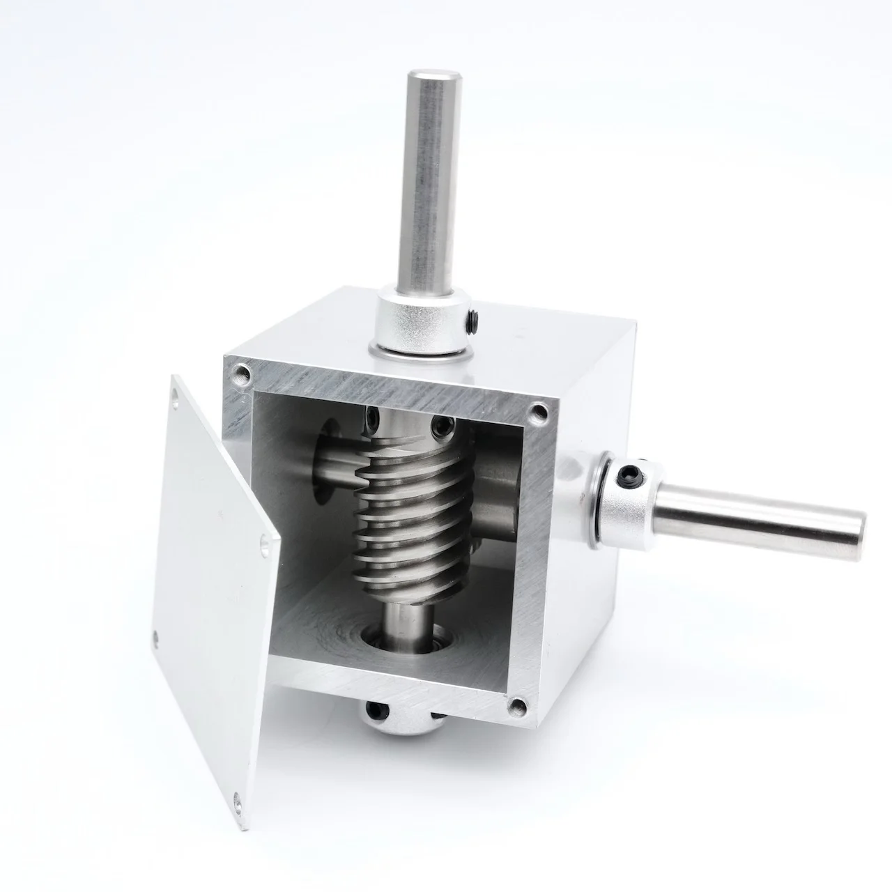 1:5 Small Gearbox Worm Gear Reducer 90-Degree Right Angle Reversing Corner Tool Closed-Ended Design For Enhanced Performance
