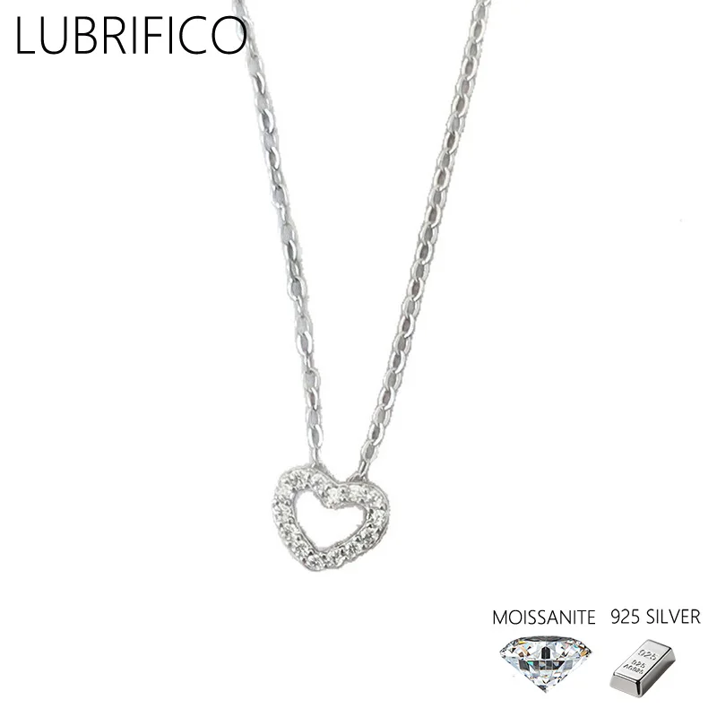 

Ожерелье в форме сердца с муассанитом цвета D 1,3 мм, стерлинговое серебро 925 пробы, лабораторный бриллиантовый кулон, женские подарки, свадебные ювелирные украшения, вечерние