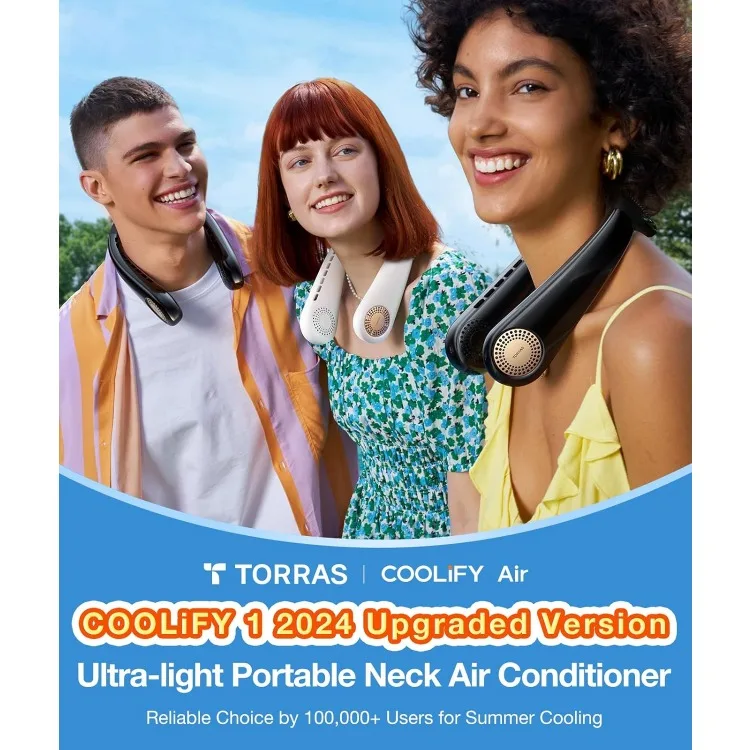 2024 Upgrade Neck Air Conditioner, Ultra-Light Portable Neck Fan Rechargeable, Personal Cooling Device Neck Fans that blow cold