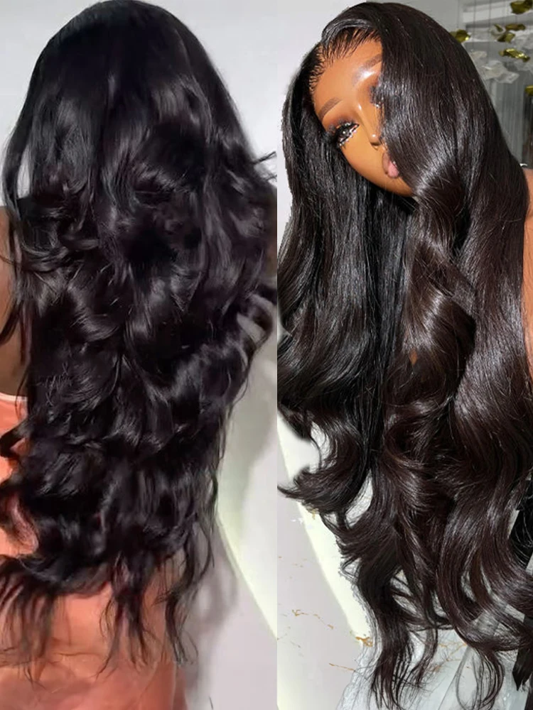 วิกผมลูกไม้ HD ขนาด 30 40 นิ้ว 13x6 แบบไม่ต้องใช้กาว ตัดแต่งทรงสำเร็จรูป สวมใส่ได้ทันที ทรงลอนบอดี้เวฟ ผมแท้บราซิล สำหรับผู้หญิงผิวสี ไม่ต้องใช้กาว