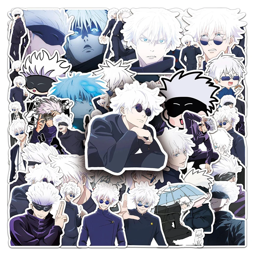 10/30/50pcs Jujutsu Kaisen Stickers Anime Waterproof DIY Laptop Phone Skateboard Kids Cool Cartoon Satoru Gojo Decals Toys