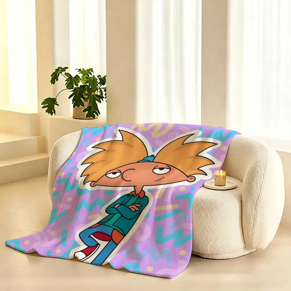 Hey Arnold Cartoon Throw  flannel blanket, suitable for sofas, beds, offices,  exquisite gift blankets