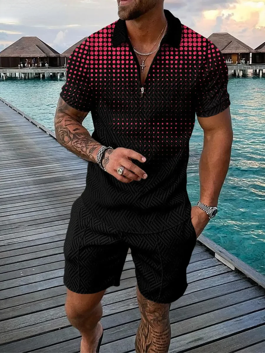 2024 Men‘s Summer Clothing Luxury Polo Shirts Short Sleeve Set Casual Man Shorts Tracksuit Outfits Social Golf Lapel T-Shirts