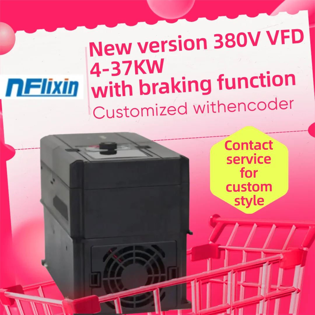 

Customizable with encoder! NF9800B New 380V 4-37KW 3P to 3P Variable frequency drive with braking function motor speed regulator