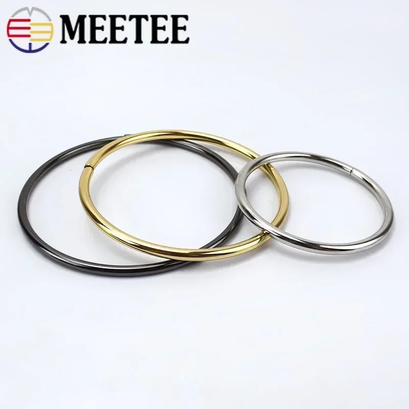 2Pcs Meetee O Ring Metal Bag Handle Buckles for Women Handbag Lock Decoration Clasp Handles Connect DIY Bags Part Accessories