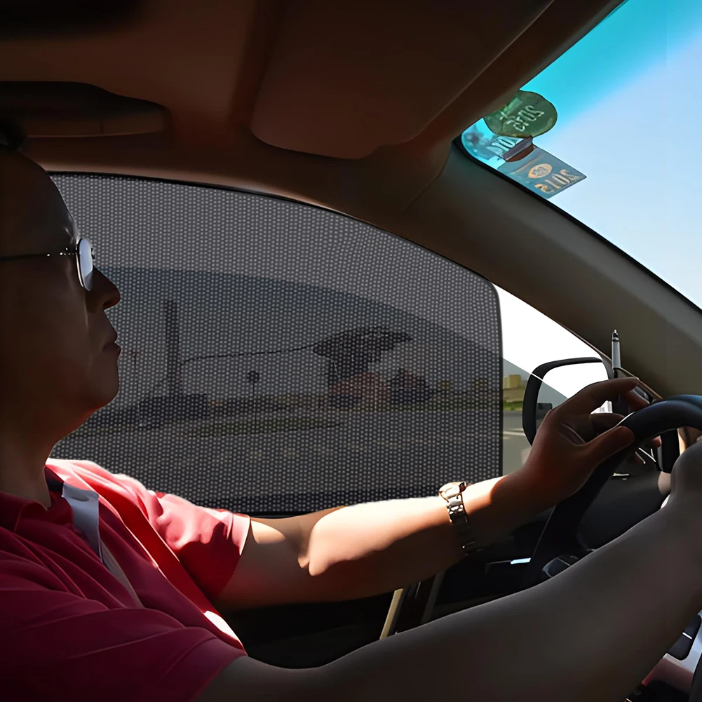 

Magnetic Auto Black UV Protection Film with Small Hole Black Side Window Sunshade Cover UV Protection Front Rear Window Curtain