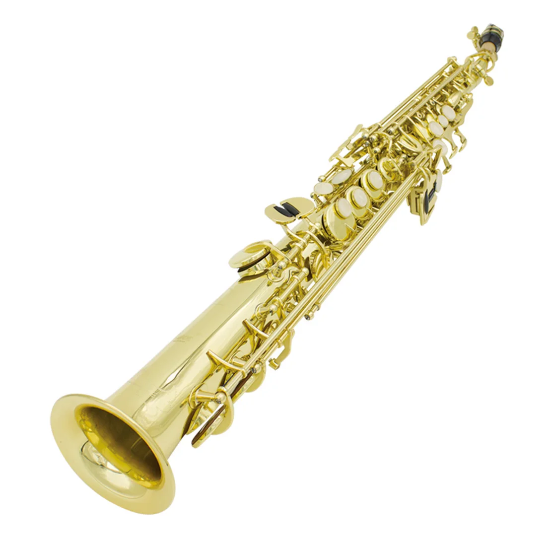 SLADE Soprano Straight Saxophone Professional Sax Soprano B Flat Brass Saxophone Woodwind Instruments with Saxophone Accessories