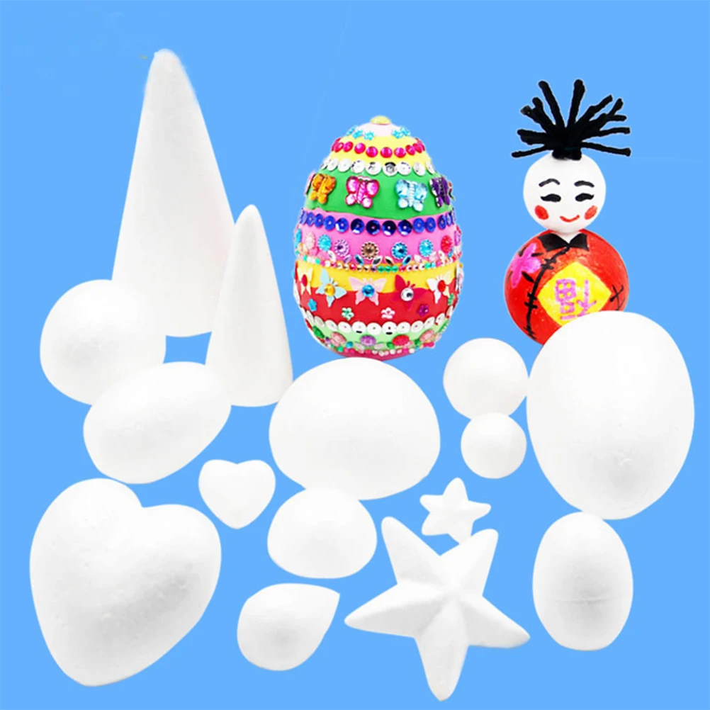 

20Pcs 8.2cm White Heart Shaped DIY Foam Decorations Romantic Wedding Anniversary Valentine's Day Kids Craft Adornments