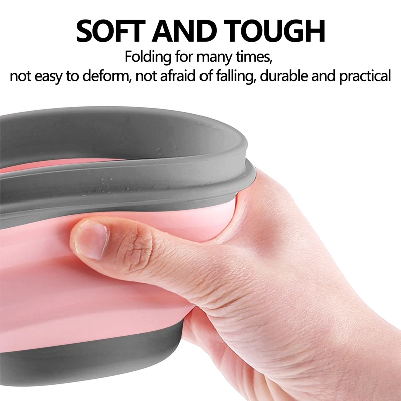 YWDZ-3 шт./компл. наборы мисок, силиконовый складной ланч-бокс, складная миска, портативная силиконовая складная миска, складная салатница с крышкой