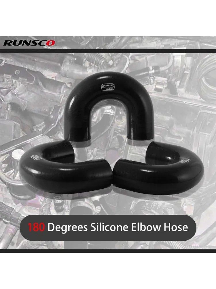 Tuyau d'admission turbo Runsco ID 51/57/60/63/76/80/83/89 mm, coude en silicone en forme de U à 180 degrés, couleur noire
