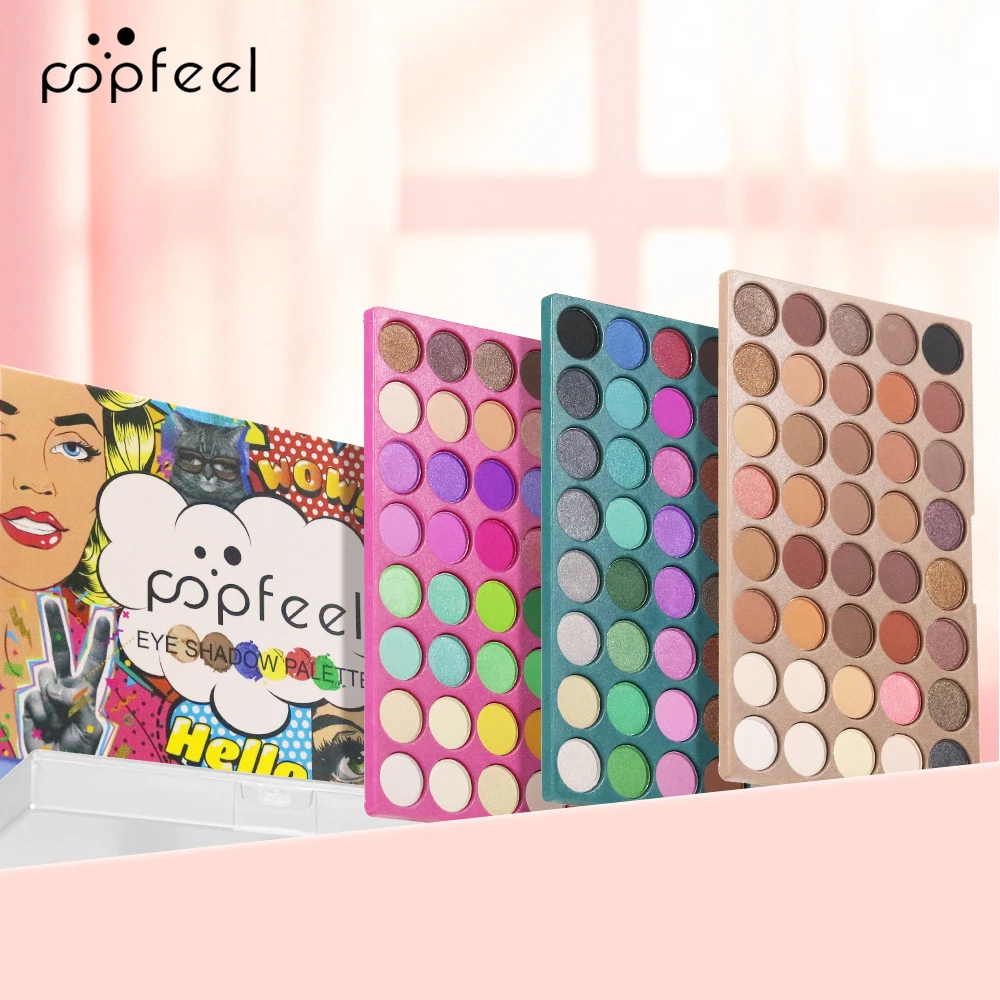 POPFEEL Palette di ombretti 3 in 1 da 120 colori, tonalità luccicanti e opache ad alto pigmento per un aspetto versatile, collezione di trucchi per occhi all-in-one