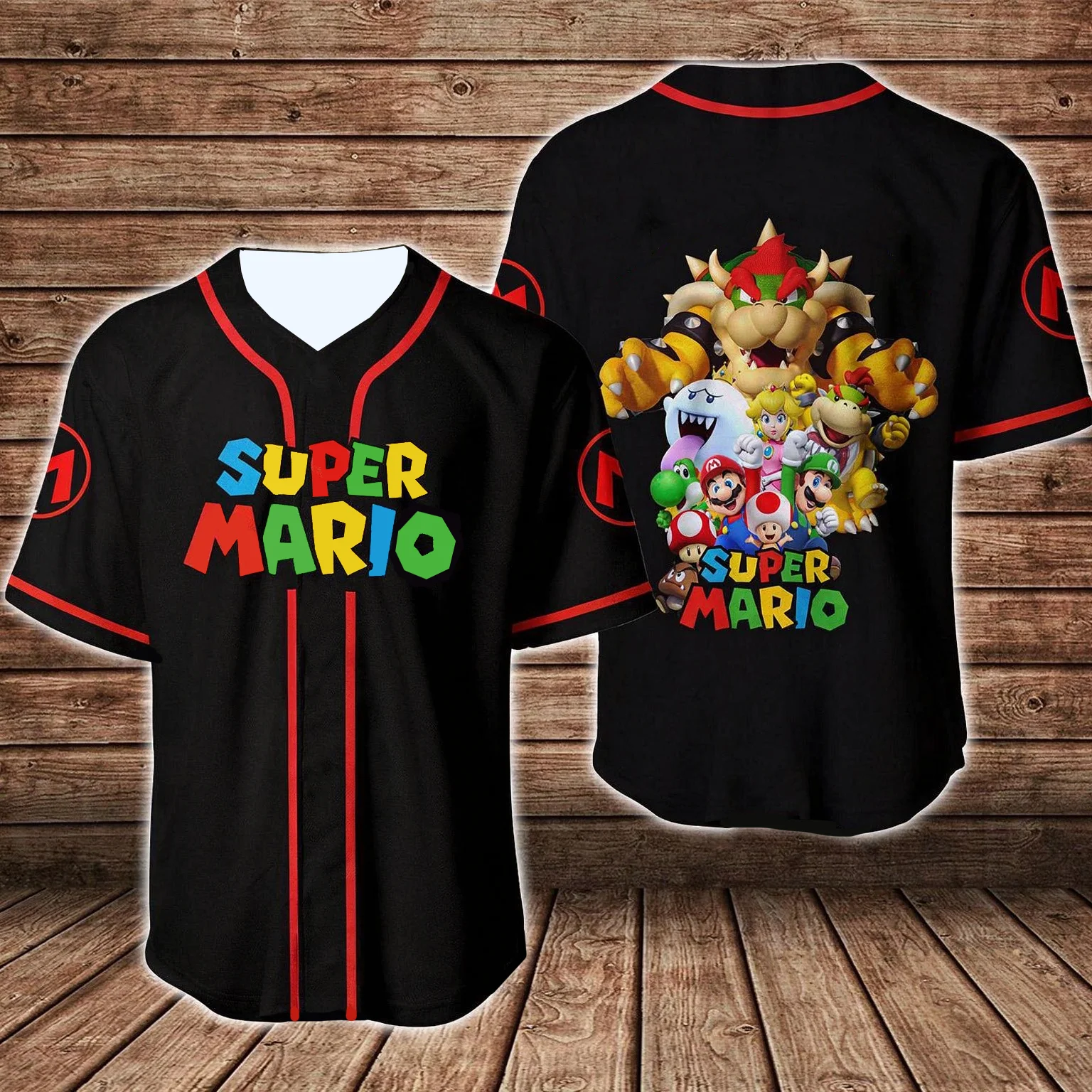 Super Mario Bros. Bowser Peach Yoshi Team Character, 3D Printed Cartoon Game, Street Casual Sportswear, Family and Child Outfit