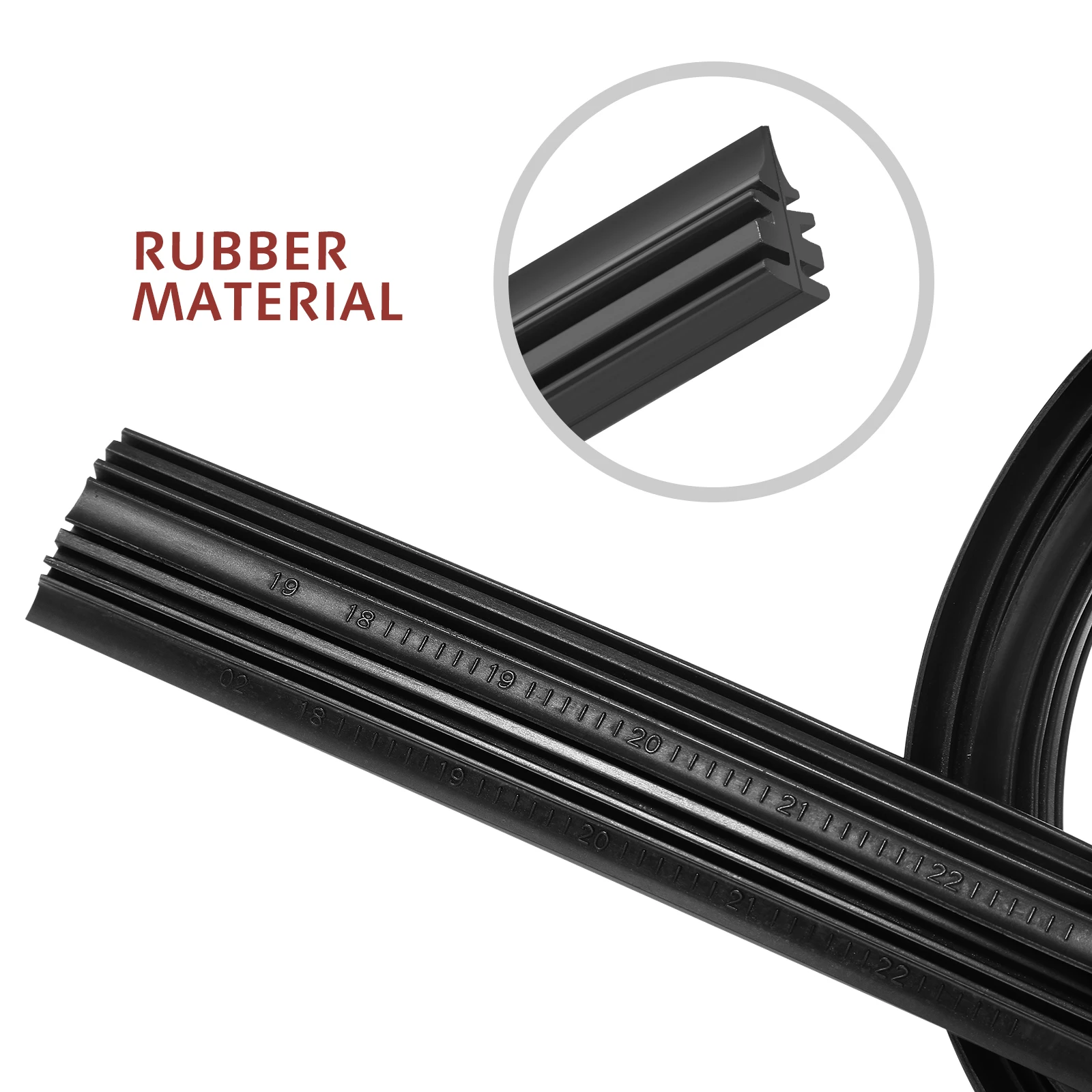 

2pcs Auto Windscreen Windscreen Wiper Strip Strip Strips Wiper Rubber Stripe Durable Rubber Replacement 24\