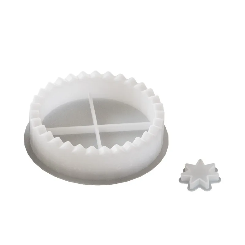 Zestaw silikonowych form DIY do rękodzieła z żywicy - Talerz do odliczania dni do Święta Bożego Narodzenia z numerami kalendarza, okrągły świecznik w kształcie gwiazdy szczęścia, dekoracje z gipsu