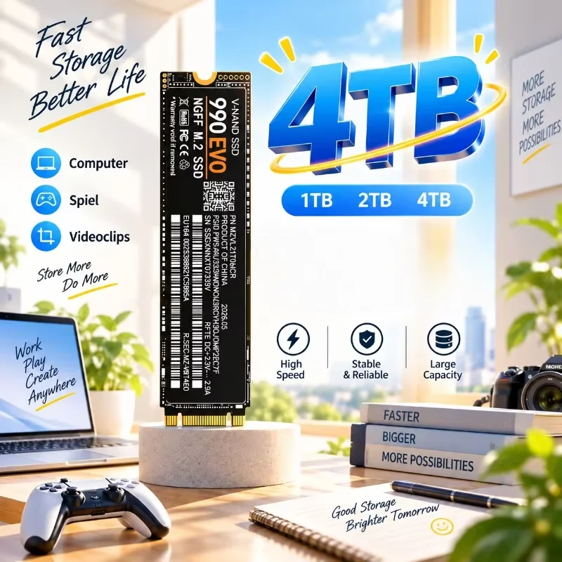 Original 990 EVO M.2 2280 NGFF SSD,PCIe3.0 500GB/1TB/2TB/4TB High Speed Internal for Laptop Desktop PC & Gaming Storage