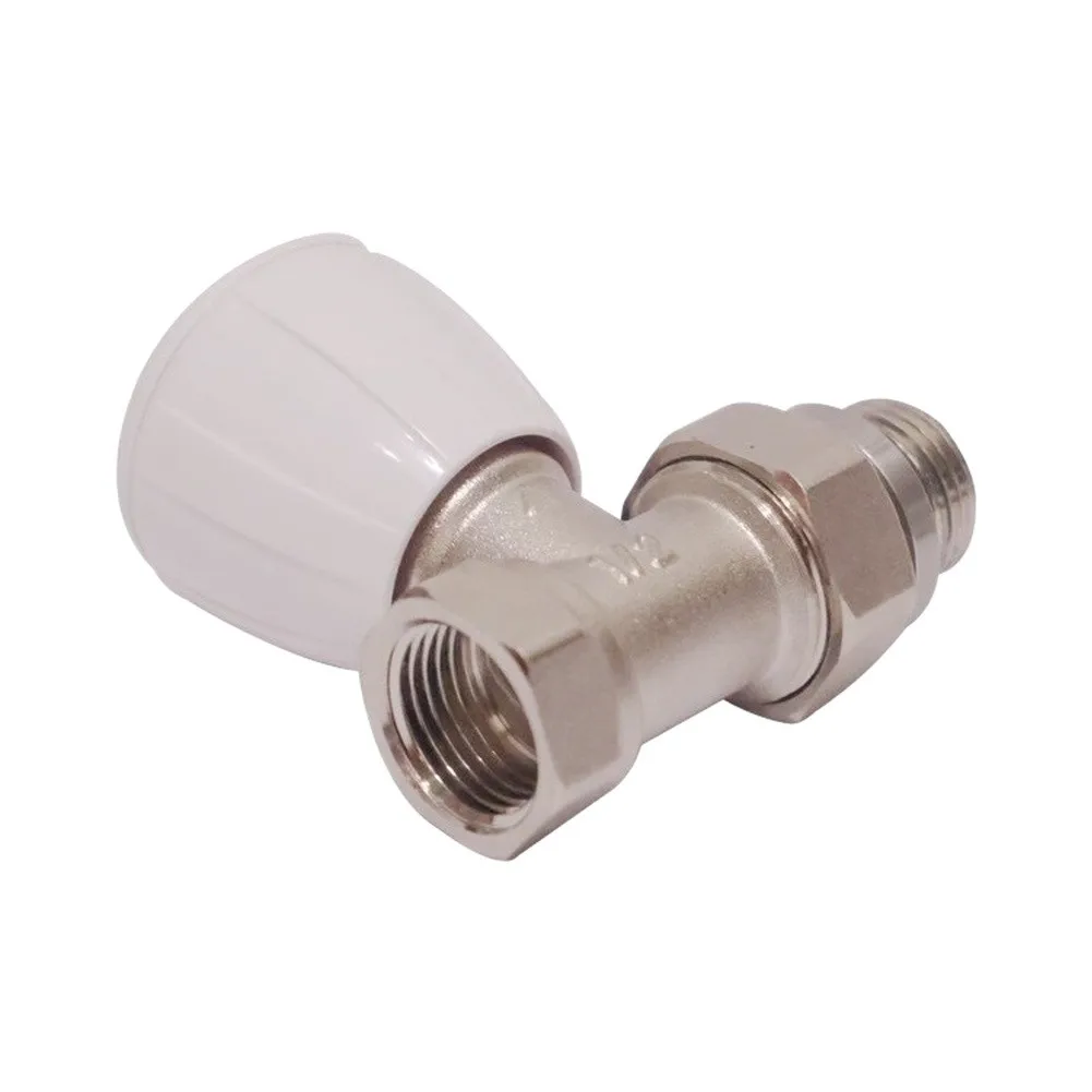 DN15 Straight Manual Radiator Valve 8 cm x 8 cm x 6 cm Brass Body Compatible with Panel Radiators and Towel Rails