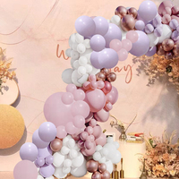 Tender Purple Pink White Metallic Rose gold Balloon Garland Arch Multiple Pieces Anniversary Celebration Wedding Party Decor
