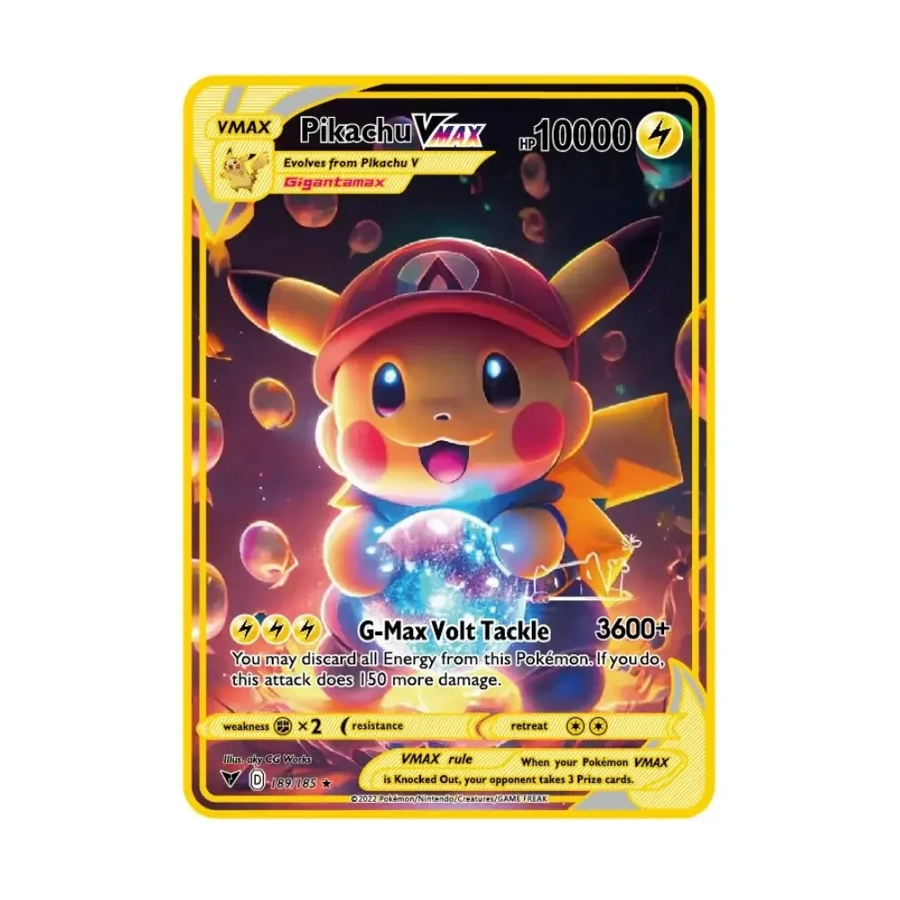 10000 point arceus vmax pokemon metal cards DIY card pikachu charizard golden limited edition kids gift game collection cards