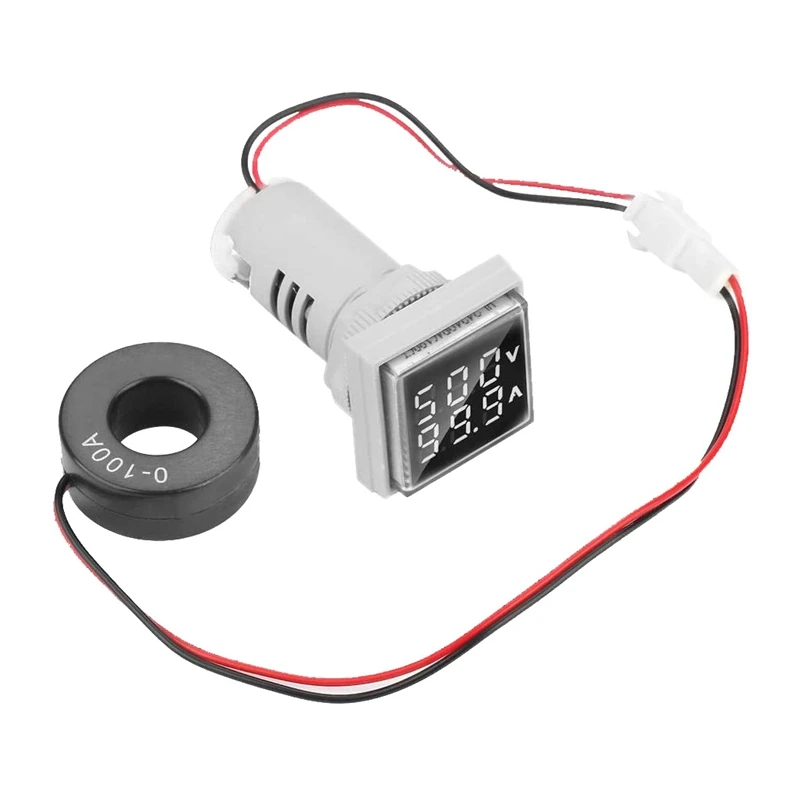 

HOT SALE AC Voltage Display LED Digital Display AC Voltage Ammeter Indicator 22Mm 0-100A Meter Monitor White