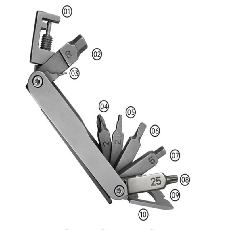 Stainless Steel 13-In-1 Bicycle Repair Tool Set Portable Chain Tool Bike Wrench Kit Multifunctional Cycling Maintenance Equip...
