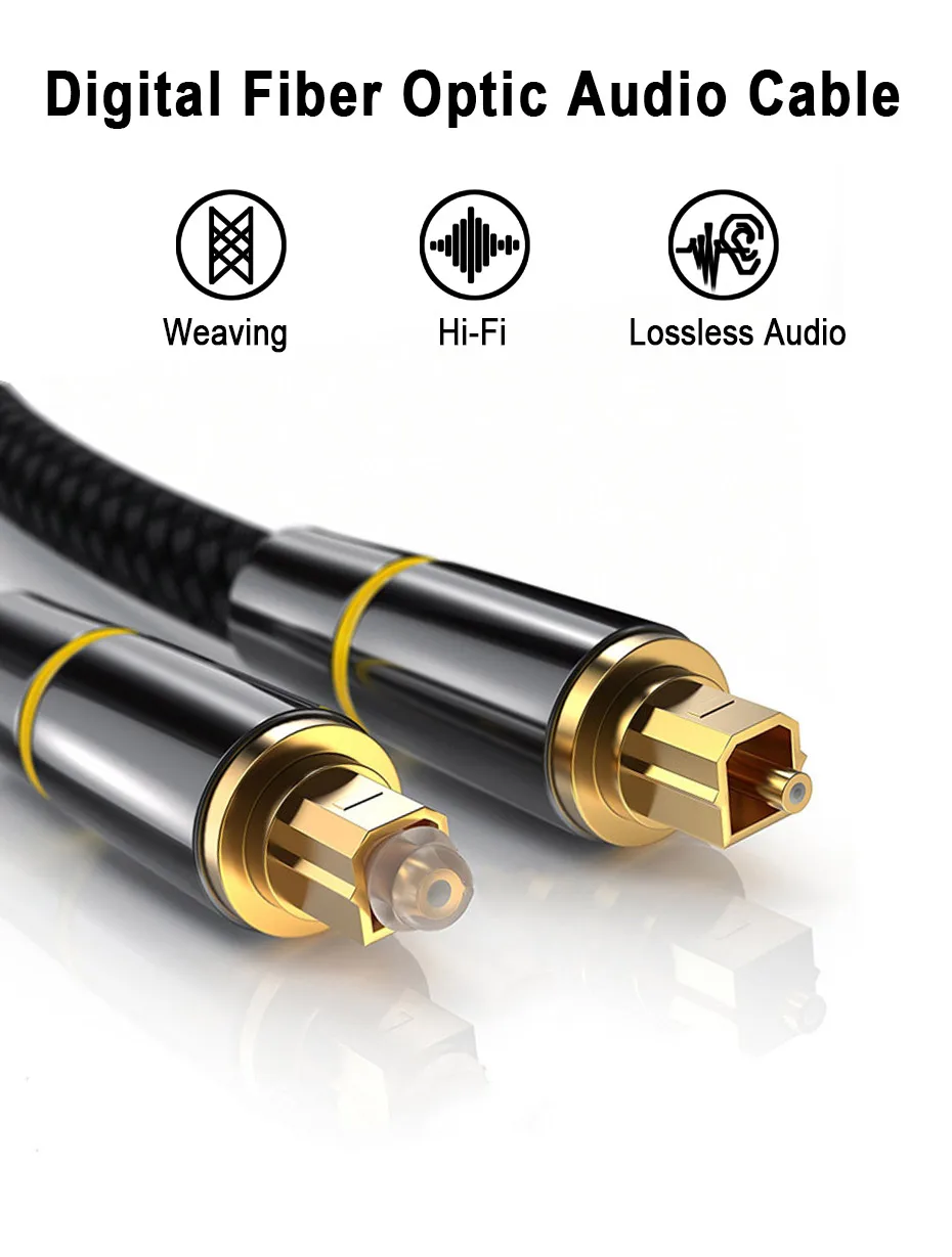 Digital Audio Optical Cable SPDIF Toslink Fiber Optic Cable Audio Power Amplifier HiFi Speaker Wire Home Theater Soundbar Cable