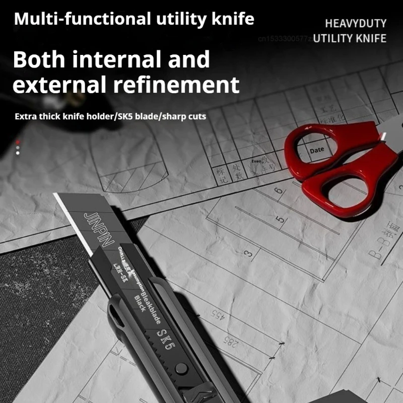 Youpin الثقيلة سكّين متعدّد الاستخدامات المحمولة كبيرة سميكة خلفية القاطع المفاجئة شفرات القاطع قطع أداة اللوازم المكتبية #4