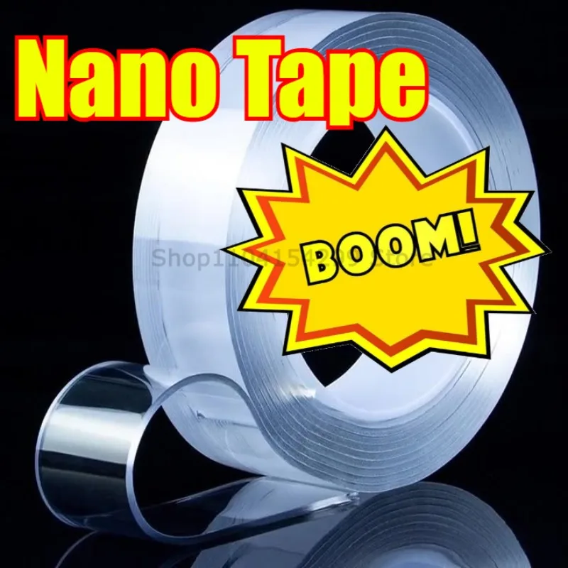 Nano Tape Nastro biadesivo Nastri adesivi impermeabili riutilizzabili trasparenti Nastri lavabili per cucina e bagno