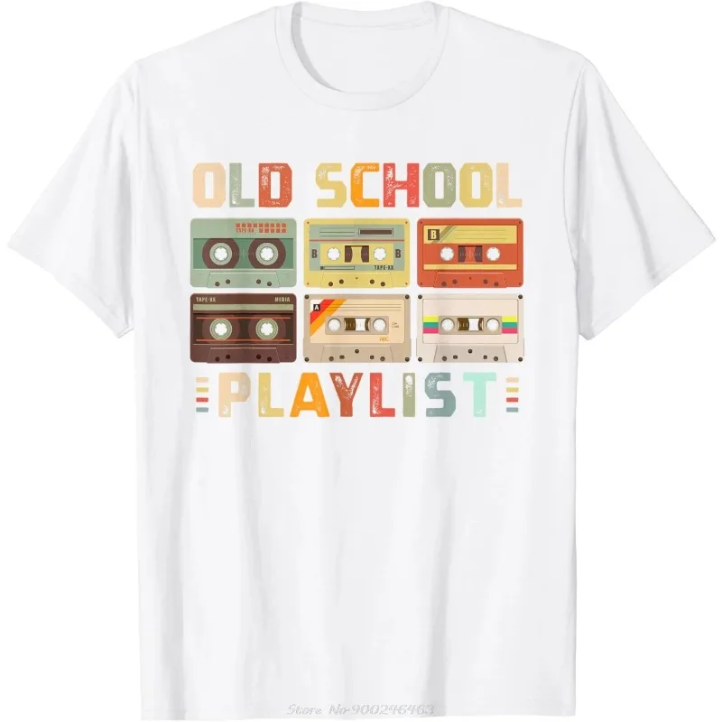Cassette Tape Music 80s Retro Old School Playlist T-shirt Summer Casual T-shirt Fashion Fitness Tops T-shirt Hip Hop Streetwear