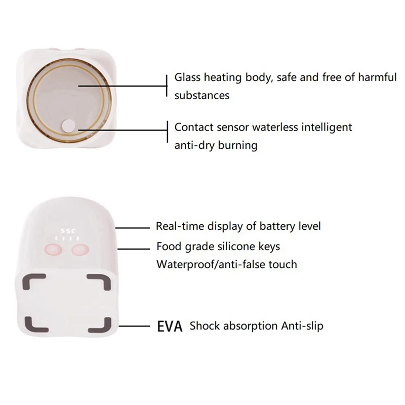 

Высокое качество, 1 комплект, подогреватель бутылочек с быстрым нагревом, перезаряжаемый термостатический регулятор грудного молока, портативный