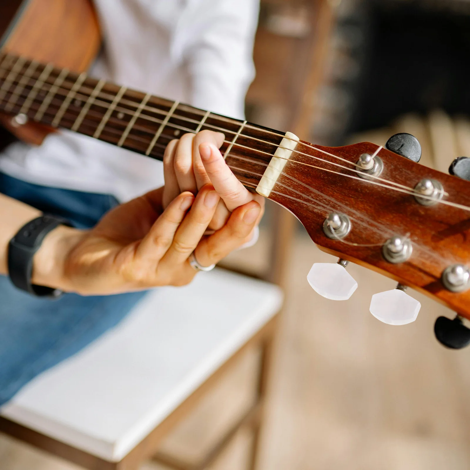 

12Pcs Guitar Accessories Tuning Peg Caps Square Head Tuning Peg Buttons Replacement for Acoustic Electric Folk Guitar Tuner