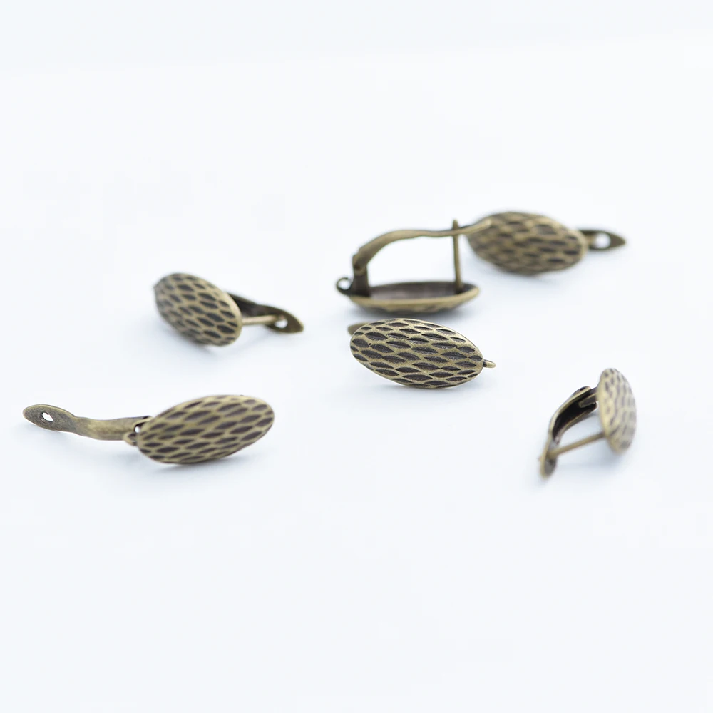 1 Pair  New Antique Bronze Fashion Geometric  Earrings  Accessories Ear Buckle Earrings Jewelry Findings for Women Clasps