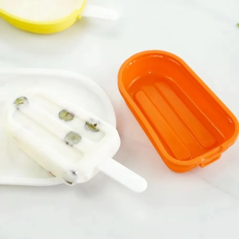 Silicone Popsicle Mould Reusable Easy To Demould Popsicle Maker Mould Stackable with Lid and Sticks Ice-lolly Maker Mould