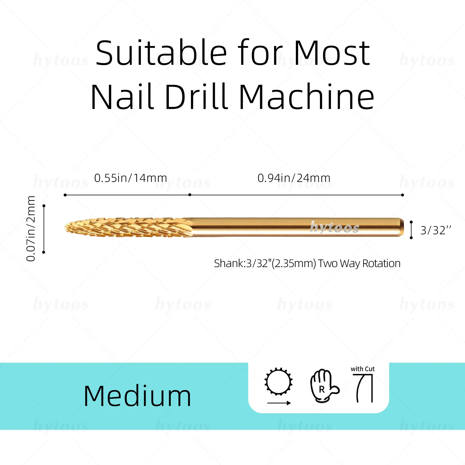 HYTOOS تحت منظف الأظافر كربيد مسمار لقمة ثقب برو تقصير نصائح شكل أداة هلام إزالة طلاء الأظافر التدريبات الكهربائية الملحقات #4