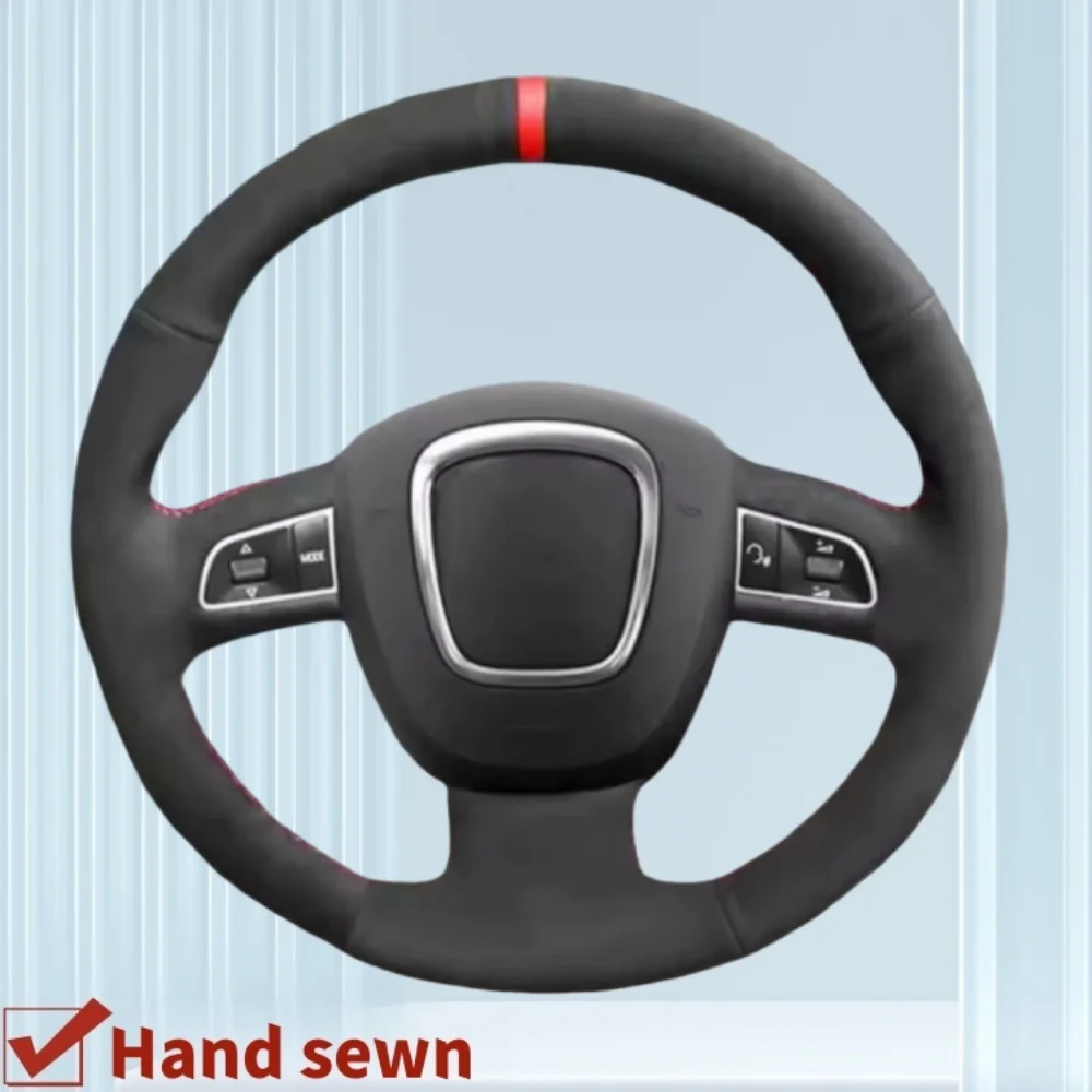 Funda de Volante de Cuero de Ante Personalizada para Audi A3 8P Sportback A4 B8 Avant A5 8T A6 C6 D3 Q5 A8