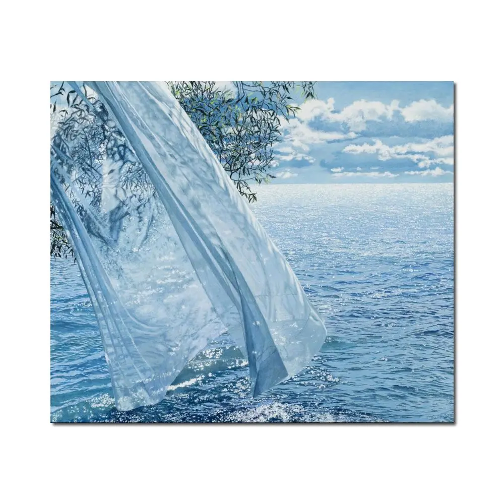 

Seascape Contemporary Modern Canvas Art Wall Decor Handmade Oil Painting Beautiful Landscape Artwork for Bedroom Interlude