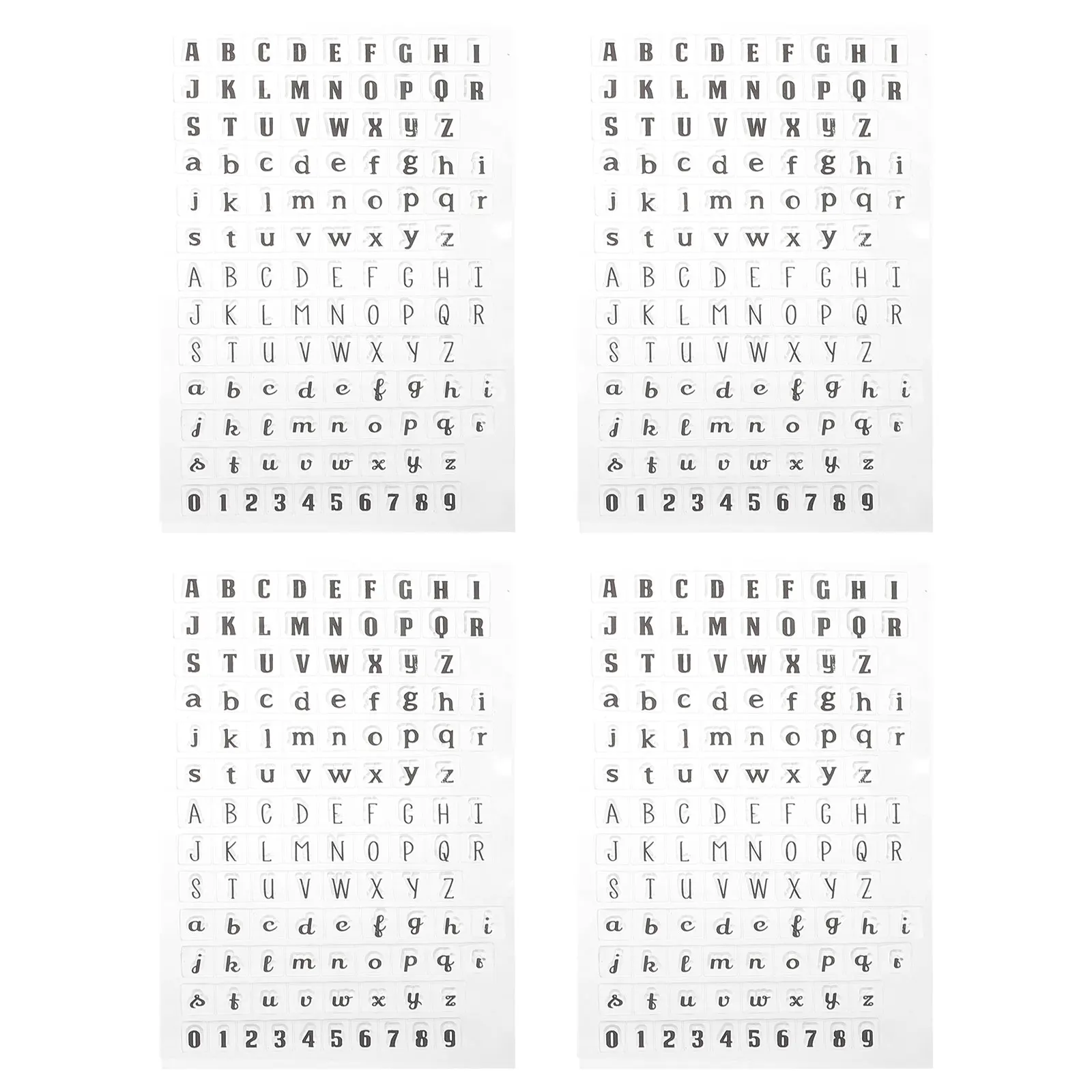 

4 Pcs Transparent Silicone Alphabet Clear Map Kit Craft for Card Making Hand Rubber Crafting