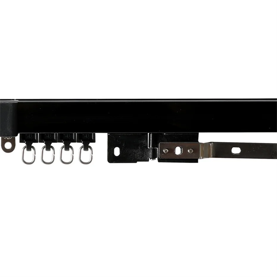 Imagem -03 - Trilha de Cortina Motorizada Silenciosa Preta para Tuya Wifi Zigbee Mini 225 mm Motor Dooya 82 Motor A-ok Am68 Cornija Ferroviária Personalizar