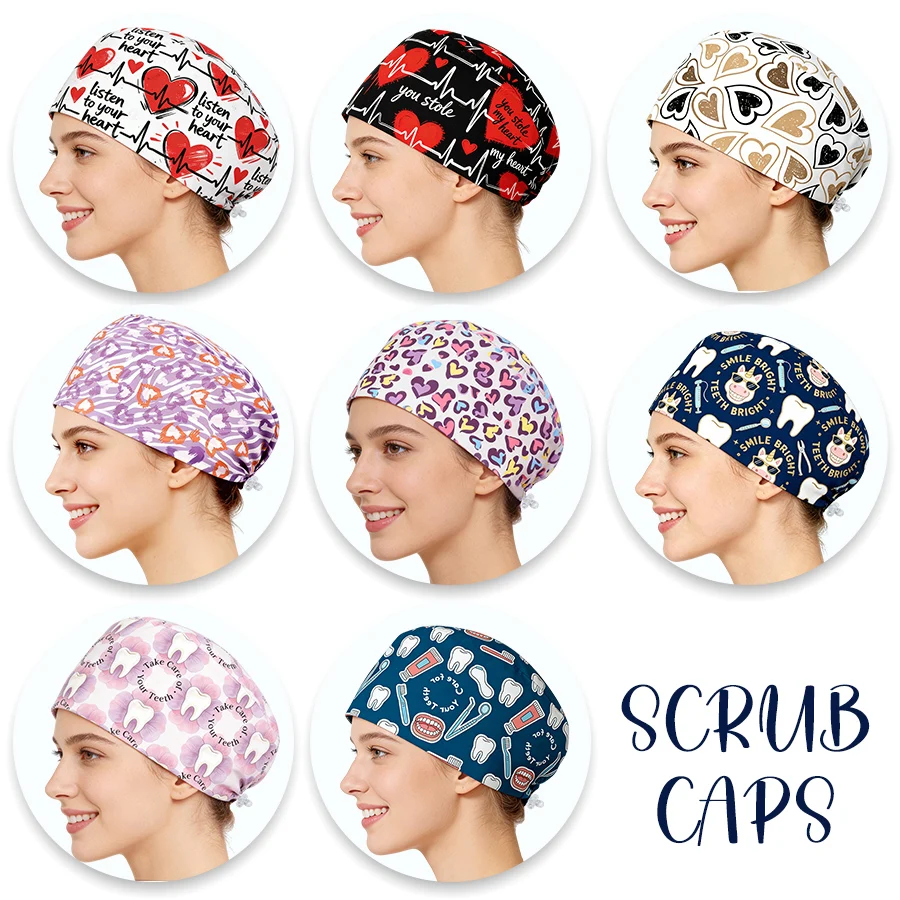 Adjustable Nurse Cap Built-in Sweat-Absorbing Towel Surgical Bunit Breathable Quick-Dry Hospital Doctor Medical Gift