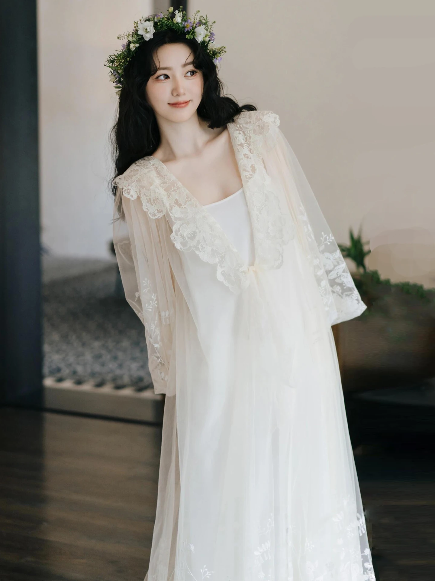 

Ele Wedding Dr Women's Engagement Ball Gown Super Fairy Small Size Morning Robe Sweet Embroidery mid Waist Long Skirt