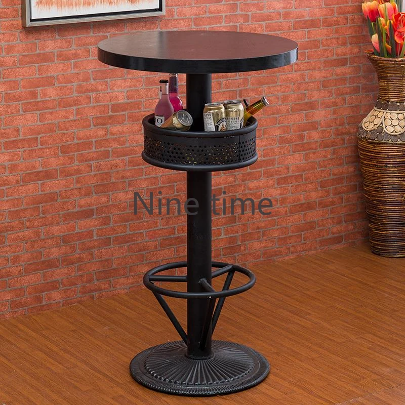 

Countertop Midcentury Bar Table Round Party Outdoor Design Bar Counter Table Storage Kitchen Beistelltisch Living Room Furniture